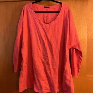 Red linen For Cynthia tunic